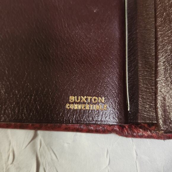 Buxton Convertible Billfold Wallet Leather Bifold Red - Picture 6 of 8